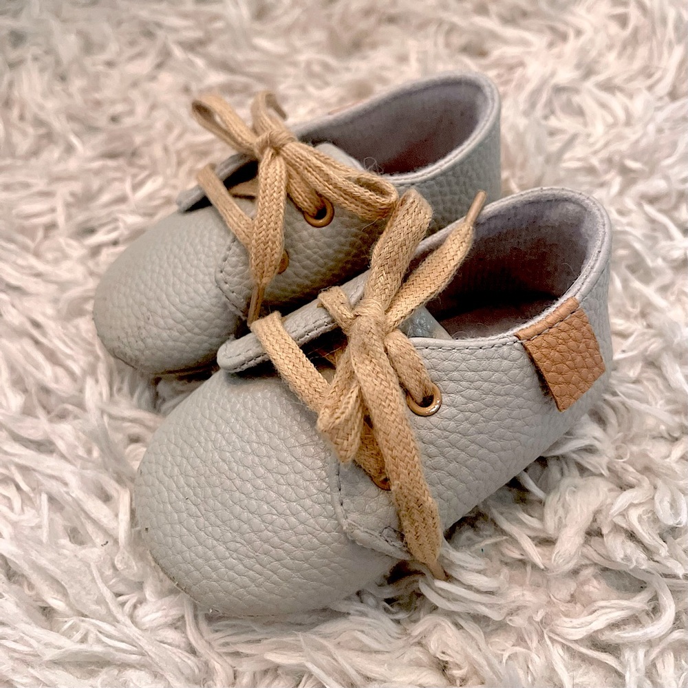 Toddler Boy Dress Shoes - Gray and Tan